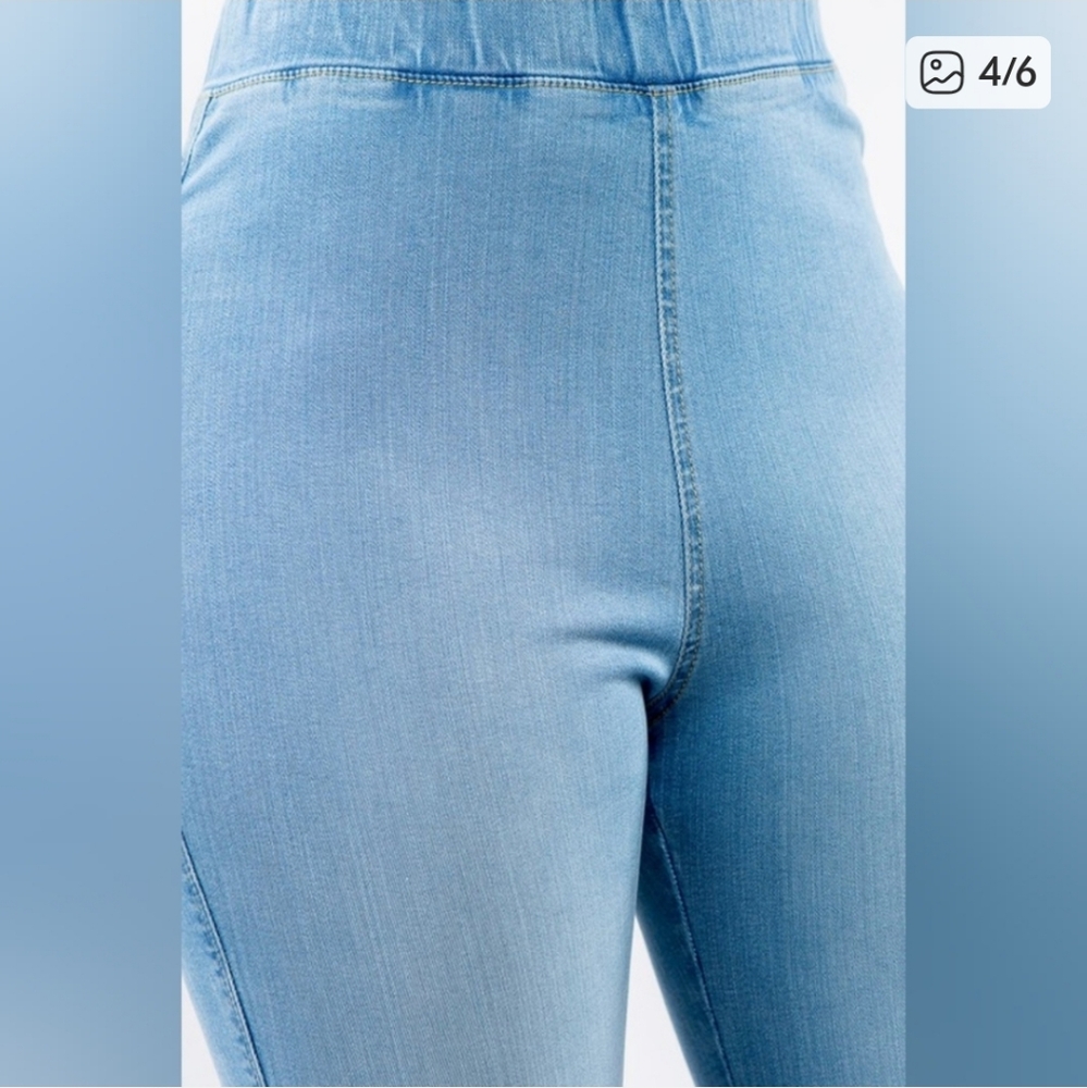 High Waist Denim Flare Pants - Picture 7 of 9